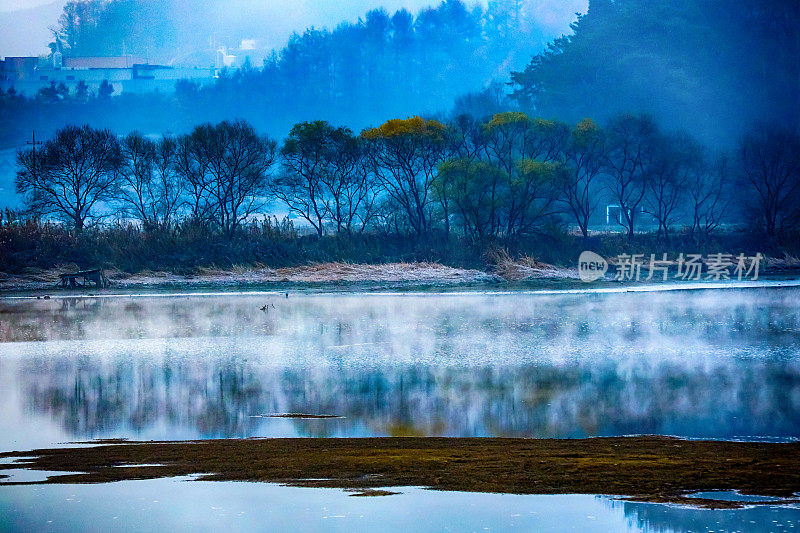 伯城河14 VH504沿岸sangchunjeong的早晨景观